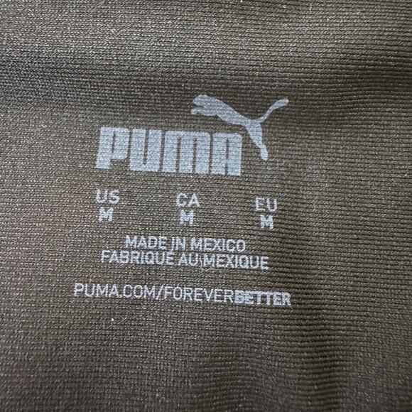 Puma 9" Attitude Slim Fit Biker Shorts Logo Black Pink Athleisure size M NWT - Picture 5 of 5